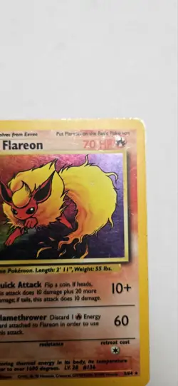 Flareon 3/64 No Symbol Error Holo Jungle Set Rare Pokemon Card - Image 4