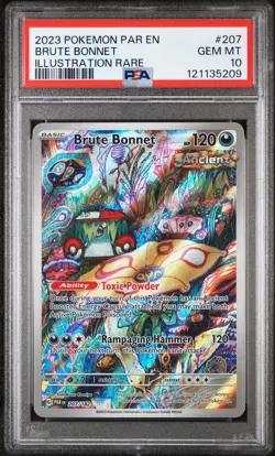 PSA 10 GEM Mint Brute Bonnet 207/182 Illustration Rare - Pokemon PAR SV04 - Image 1