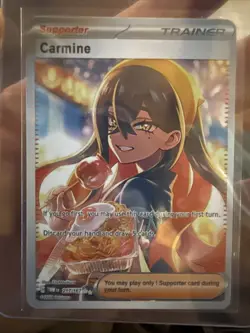 Pokemon TCG Trainer Carmine 217/167 Twilight Masquerade Full Art NM Near Mint - Image 1