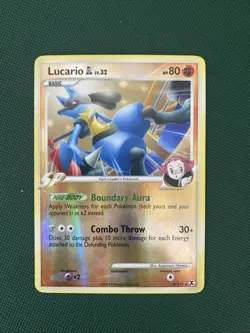 Pokemon TCG 2009 Rising Rivals Lucario Reverse Holo Rare Card 8/111 - Image 1