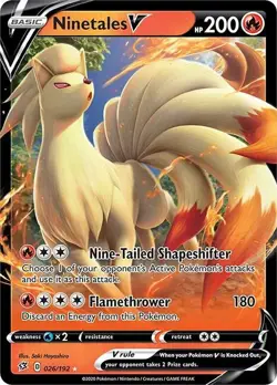 Ninetales V - SWSH02: Rebel Clash NM Pokemon Card - Image 1