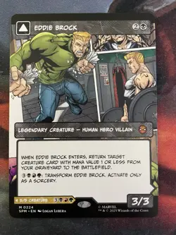 Marvel SPM MTG Eddie Brock 0224 Borderless Card Rare - Image 1