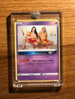 Angela White X Emma Hix Team Up Pokemon Card Custom Basic - Image 1