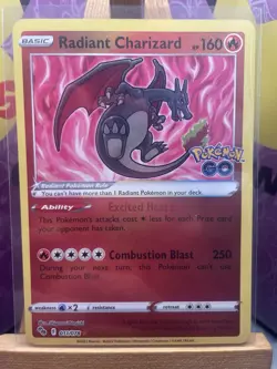 Pokemon TCG Radiant Charizard Holo Card Pokemon Go, 011/078 - Image 1