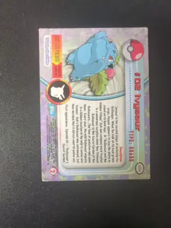 Topps Pokemon TV Animation Edition Ivysaur #02 Base Set Trading Card Holo HP - Image 2