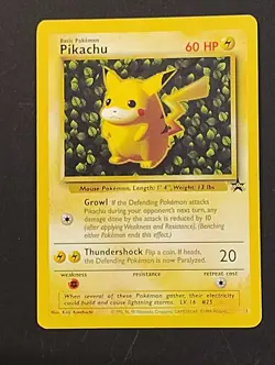 1999 Pokemon TCG Pikachu #1 Black Star Promo WOTC League Card 60 HP English - Image 1