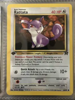 1st Edition Rattata - Team Rocket - #66/82 - Vintage Pokemon Card 2000 WOTC - Image 1