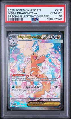 Pokemon PSA 10 GEM MINT Mega Dragonite Ex Ascended Heroes #290 SIR - Image 1