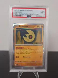 Lunatone #4 STAMPED Mega Evolution Promo Pokemon TCG PSA 9 - Image 1
