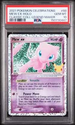 2021 POKEMON CELEBRATIONS CLASSIC COLLECTION #88 MEW EX-HOLO PSA 10 - Image 1