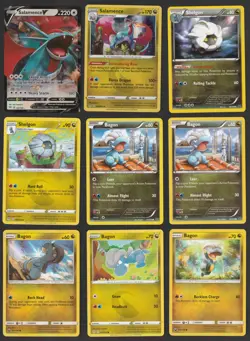 Bagon Shelgon Salamence Pokemon Card Collection Set of 9 English Holo Rare V - Image 1