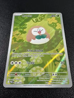 Pokemon Rowlet Illustration Rare IR Full Art Holo 090/088 Perfect Order - Image 2