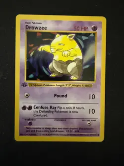 Drowzee 1st Edition Base Set Shadowless 49/102 WOTC Vintage Pokemon TCG - Image 1