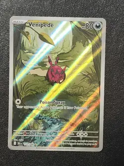 Pokemon TCG Venipede 132/086 Black Bolt Illustration Rare Card English NM - Image 1