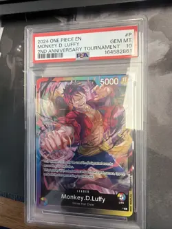 2024 ONE PIECE PROMOS 2ND ANNIVERSARY TOURNAMENT #P MONKEY D. LUFFY PSA 10 - Image 1