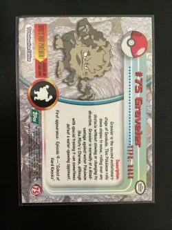 Topps Graveler #75 Animation Black Logo Pokemon Card LP Condition - Image 2