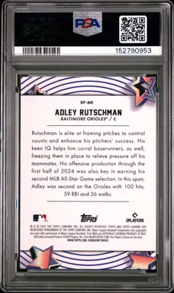 2025 TOPPS COSMIC CHROME STARFRACTOR BLACK REFRACTOR ADLEY RUTSCHMAN 1/10 PSA 10 - Image 2