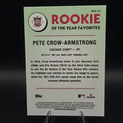 Topps 2024 Bowman Chrome Pete Crow-Armstrong Rookie Mojo Refractor #ROY-13 - Image 2