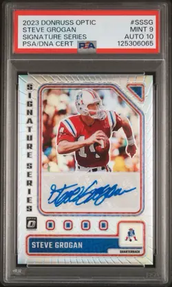 2023 Donruss Optic Steve Grogan Auto PSA 9 AUTO 10 Patriots Signature Series - Image 1