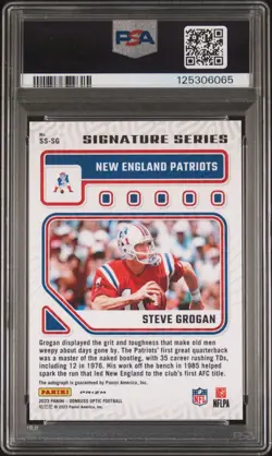 2023 Donruss Optic Steve Grogan Auto PSA 9 AUTO 10 Patriots Signature Series - Image 2