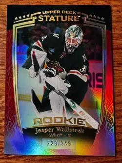 2024 UPPER DECK STATURE #41 JESPER WALLSTEDT RED RC ROOKIE #229/249 🔥 - Image 1