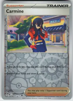 Pokemon Carmine 103/131 SV: Prismatic Evolutions NM Reverse Holo card - Image 1