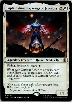 Captain America Wings of Freedom 10 Marvel Super Heroes Magic The Gathering Foil - Image 1