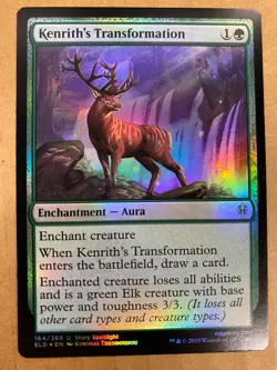 MTG 1x FOIL Kenrith's Transformation # 164 Throne of Eldraine Magic the x1 NM - Image 1