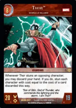 VS System: Thor, Donald Blake [Played] Marvel Universe TCG CCG Classic Marvel DC - Image 1