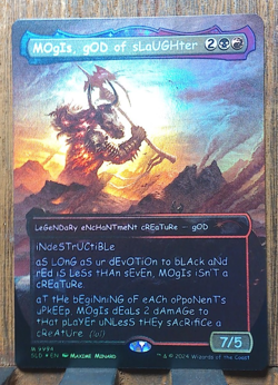 MTG💀🔥 MOgIs, gOD of sLaUGHter (9994) (Rainbow Foil) Secret Lair NEAR MINT💕❤ - Image 1