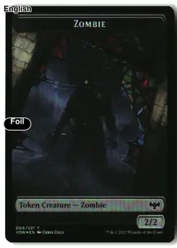 MTG Zombie (008) // Wolf (014) Double-Sided Token [VOW - 8 // 14] LP Foil - Image 2