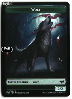 MTG Zombie (008) // Wolf (014) Double-Sided Token [VOW - 8 // 14] LP Foil - Image 3