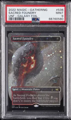 2022 MTG UNFINITY GALAXY FOIL #536 SACRED FOUNDRY PSA 9 - Image 1