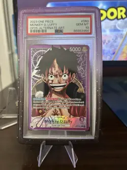 2023 One Piece OP05 EN Alternate Art #060 Monkey D Luffy PSA 10 GEM MINT - Image 1