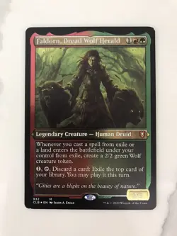 Faldorn Dread Wolf Herald Etched Foil Thick Display MTG Magic Card NM Mint CLB - Image 1