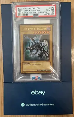 Konami 2002 Yu-Gi-Oh! LOB Red-Eyes B. Dragon LOB-070 Holo PSA 10 - Image 3