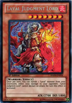 Yugioh Laval Judgment Lord HA05-EN014 Secret Rare 1st Edition VLP - Image 1
