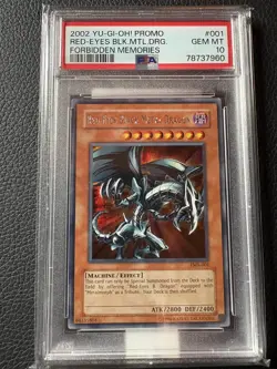2002 Yu-Gi-Oh! Forbidden Memories Promo Red-Eyes Black Metal Dragon PSA 10 - Image 1