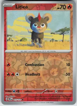 Pokemon Litleo 015/131 SV: Prismatic Evolutions NM Reverse Holo card - Image 1