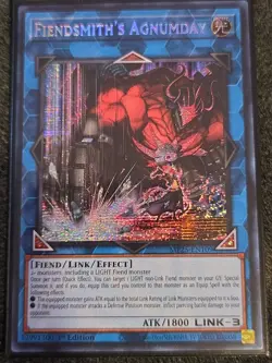 YUGIOH: 1x Fiendsmith's Agnumday MP25-EN109 Prismatic Secret Rare 2025 Mega-Pack - Image 1