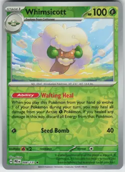 Pokemon Whimsicott 008/131 SV: Prismatic Evolutions NM Reverse Holo card - Image 1