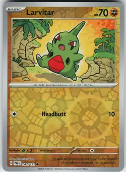 Pokemon Larvitar 047/131 SV: Prismatic Evolutions NM Reverse Holo card - Image 1