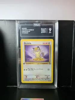 2000 WOTC POKEMON BASE SET 2 #80/130 - MEOWTH - TAG 9 - Image 1