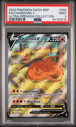 Pokemon Charizard V PSA 9 SWSH260 SWSH Promo 2022 Full Art Holo ENG - Image 1