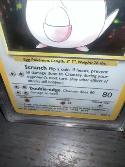 1999 Chansey Pokemon TCG Base Set Holo Rare Card 3/102 PSA 8 - Image 4