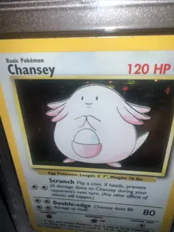 1999 Chansey Pokemon TCG Base Set Holo Rare Card 3/102 PSA 8 - Image 5