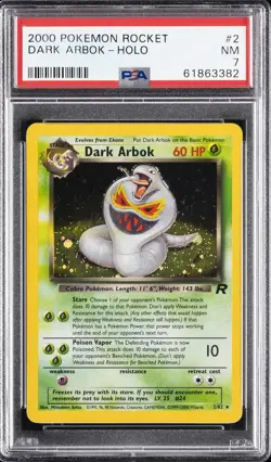 2000 POKEMON ROCKET #2 DARK ARBOK-HOLO PSA 7 - Image 1