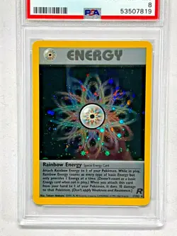 2000 Pokemon Rocket Rainbow Energy - Holo #17 PSA 8 NM - MT Beautiful Card! - Image 2