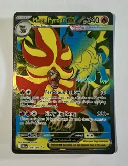 Mega Pyroar ex 099/086 Ultra Rare ME04: Chaos Rising Pokemon Holo Near Mint - Image 1