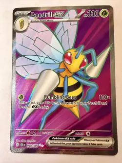 Beedrill ex 98/86 Full Art Double Ultra Rare Pokemon Chaos Rising ME04 NM - Image 1